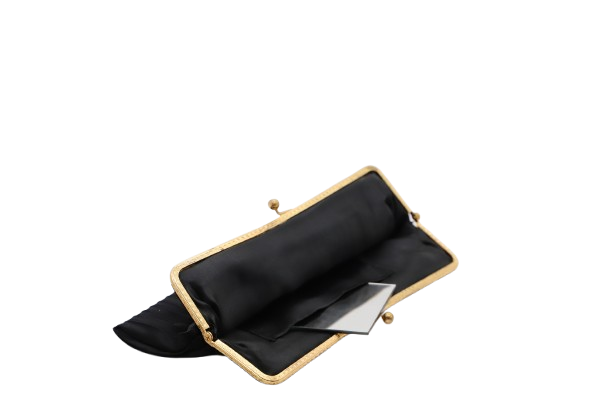 Vintage Satin Clutch mit besonderem goldenen Verschluss