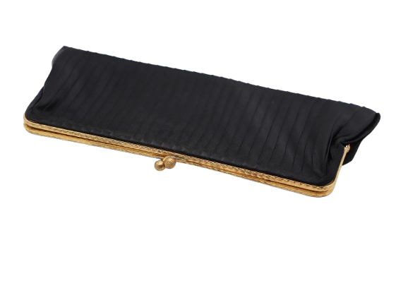 Vintage Satin Clutch mit besonderem goldenen Verschluss